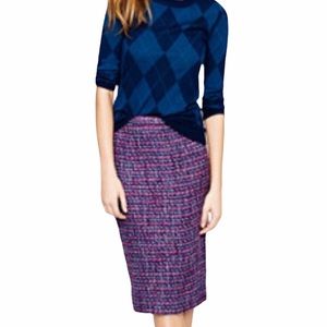 NWOT J Crew No. 2 Pencil Skirt Multi Color Tweed